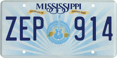 MS license plate ZEP914