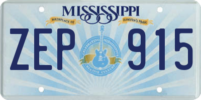 MS license plate ZEP915