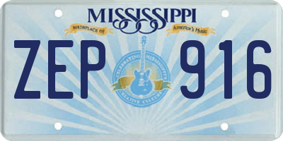 MS license plate ZEP916