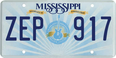 MS license plate ZEP917