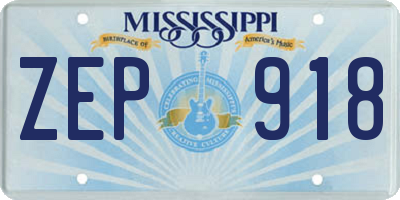 MS license plate ZEP918