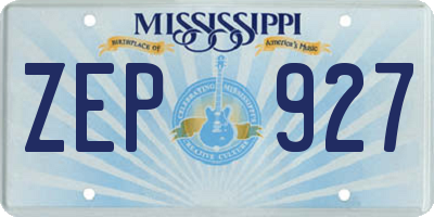 MS license plate ZEP927