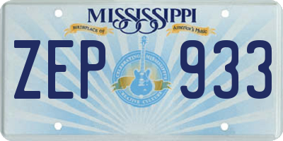 MS license plate ZEP933