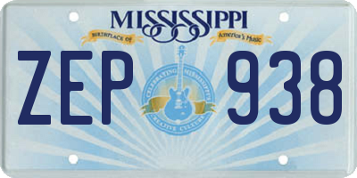 MS license plate ZEP938