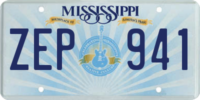 MS license plate ZEP941