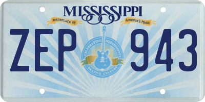 MS license plate ZEP943