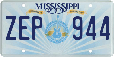 MS license plate ZEP944