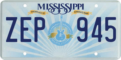 MS license plate ZEP945