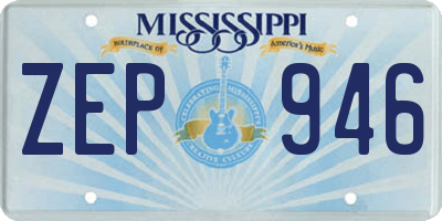 MS license plate ZEP946