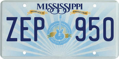 MS license plate ZEP950
