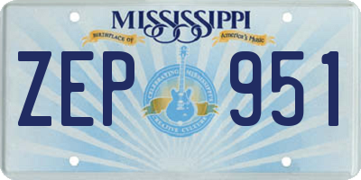 MS license plate ZEP951