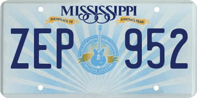 MS license plate ZEP952