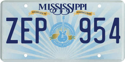 MS license plate ZEP954