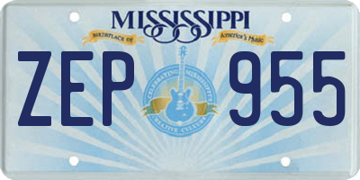 MS license plate ZEP955