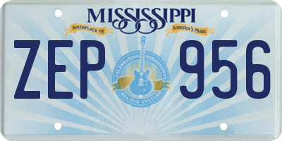MS license plate ZEP956
