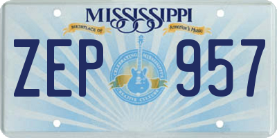MS license plate ZEP957