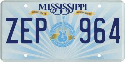 MS license plate ZEP964
