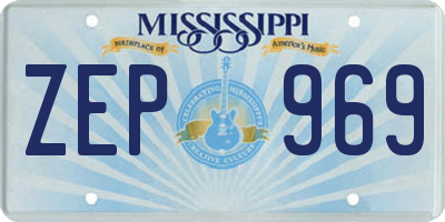 MS license plate ZEP969
