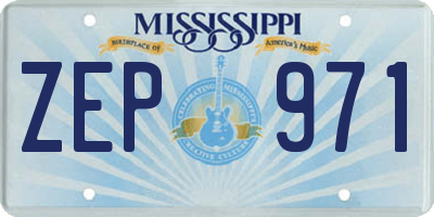 MS license plate ZEP971
