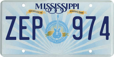 MS license plate ZEP974