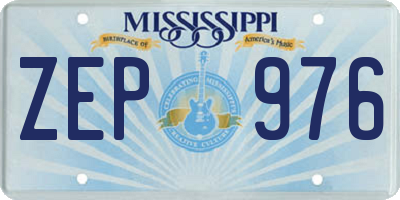 MS license plate ZEP976