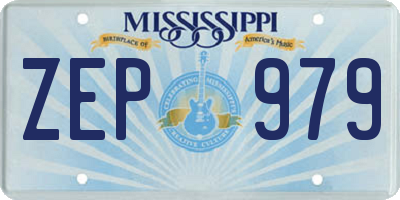 MS license plate ZEP979