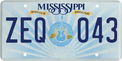 MS license plate ZEQ043