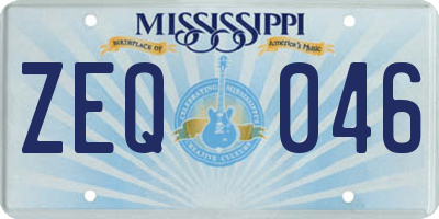 MS license plate ZEQ046