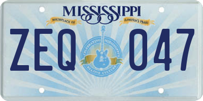MS license plate ZEQ047