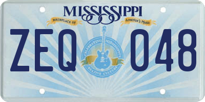MS license plate ZEQ048