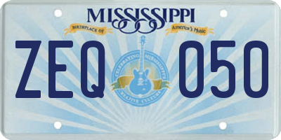 MS license plate ZEQ050