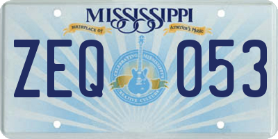 MS license plate ZEQ053