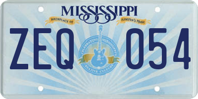 MS license plate ZEQ054
