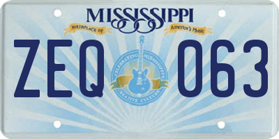 MS license plate ZEQ063