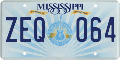 MS license plate ZEQ064