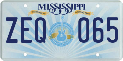 MS license plate ZEQ065