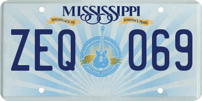 MS license plate ZEQ069
