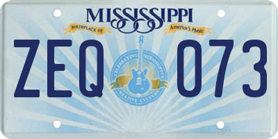 MS license plate ZEQ073
