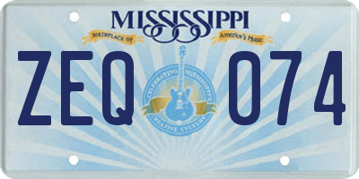MS license plate ZEQ074