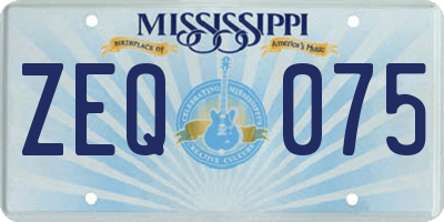 MS license plate ZEQ075