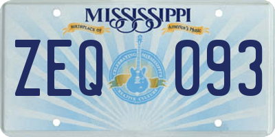 MS license plate ZEQ093