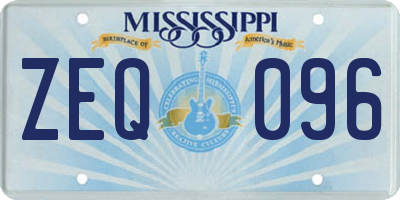 MS license plate ZEQ096