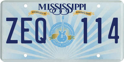 MS license plate ZEQ114