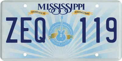 MS license plate ZEQ119