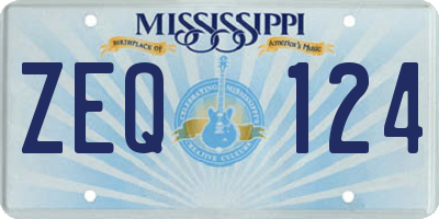 MS license plate ZEQ124