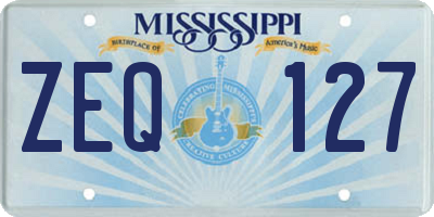 MS license plate ZEQ127