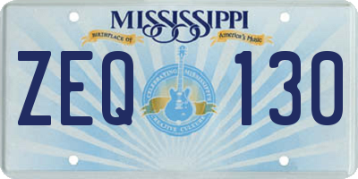 MS license plate ZEQ130