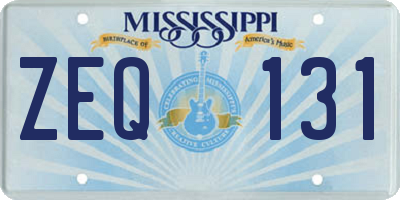 MS license plate ZEQ131