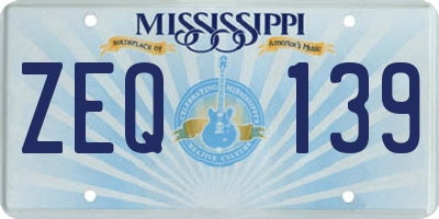 MS license plate ZEQ139