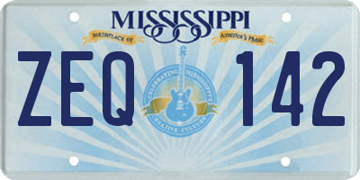 MS license plate ZEQ142